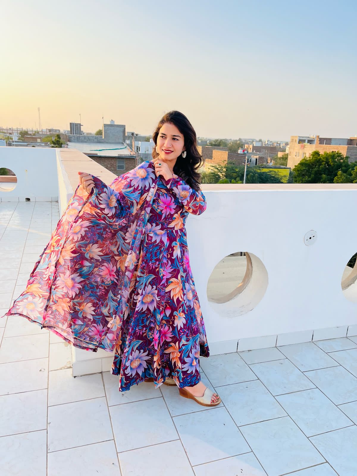 Party Wear Look Organza Taby Silk Gown