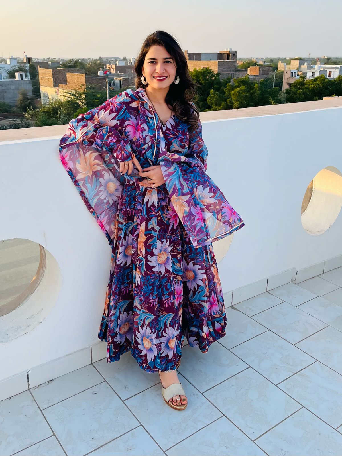 Party Wear Look Organza Taby Silk Gown