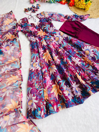 Party Wear Look Organza Taby Silk Gown