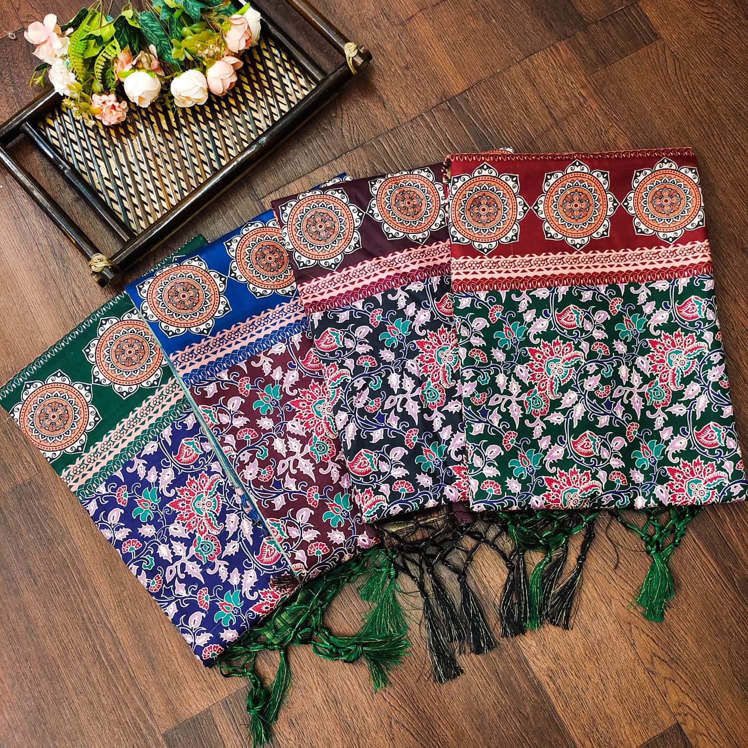 Beautiful Designer Soft Kalamkari Print Tussar Silk Saree