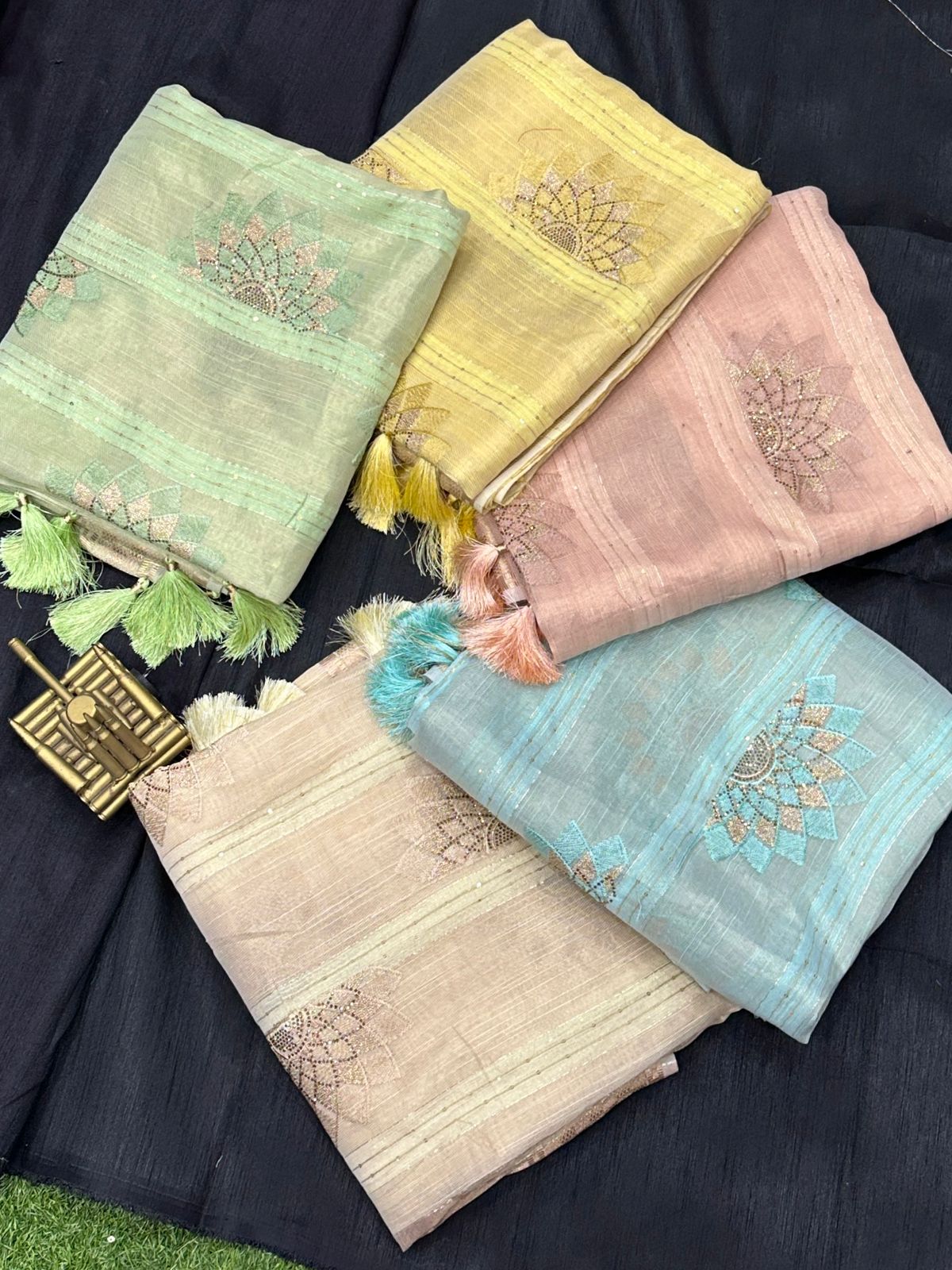 Beautiful Designer Minakari Pure Organza Linen Jacquard Saree