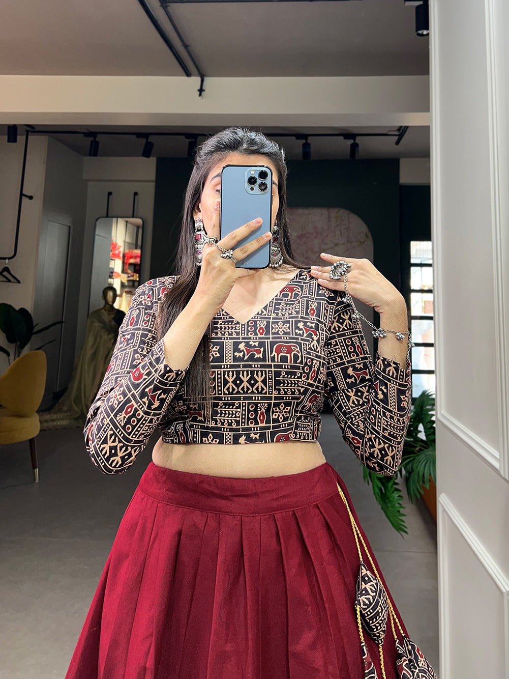 Beautiful Designer Pure Cotton Co-ord Lehenga Choli