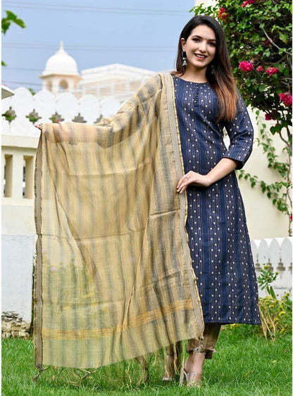Beautiful Designer Linen Cotton Readymade Salwar Suit