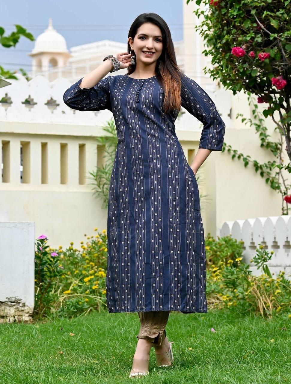 Beautiful Designer Linen Cotton Readymade Salwar Suit