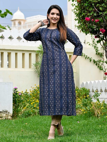 Beautiful Designer Linen Cotton Readymade Salwar Suit