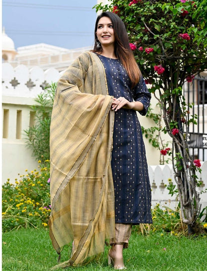 Beautiful Designer Linen Cotton Readymade Salwar Suit