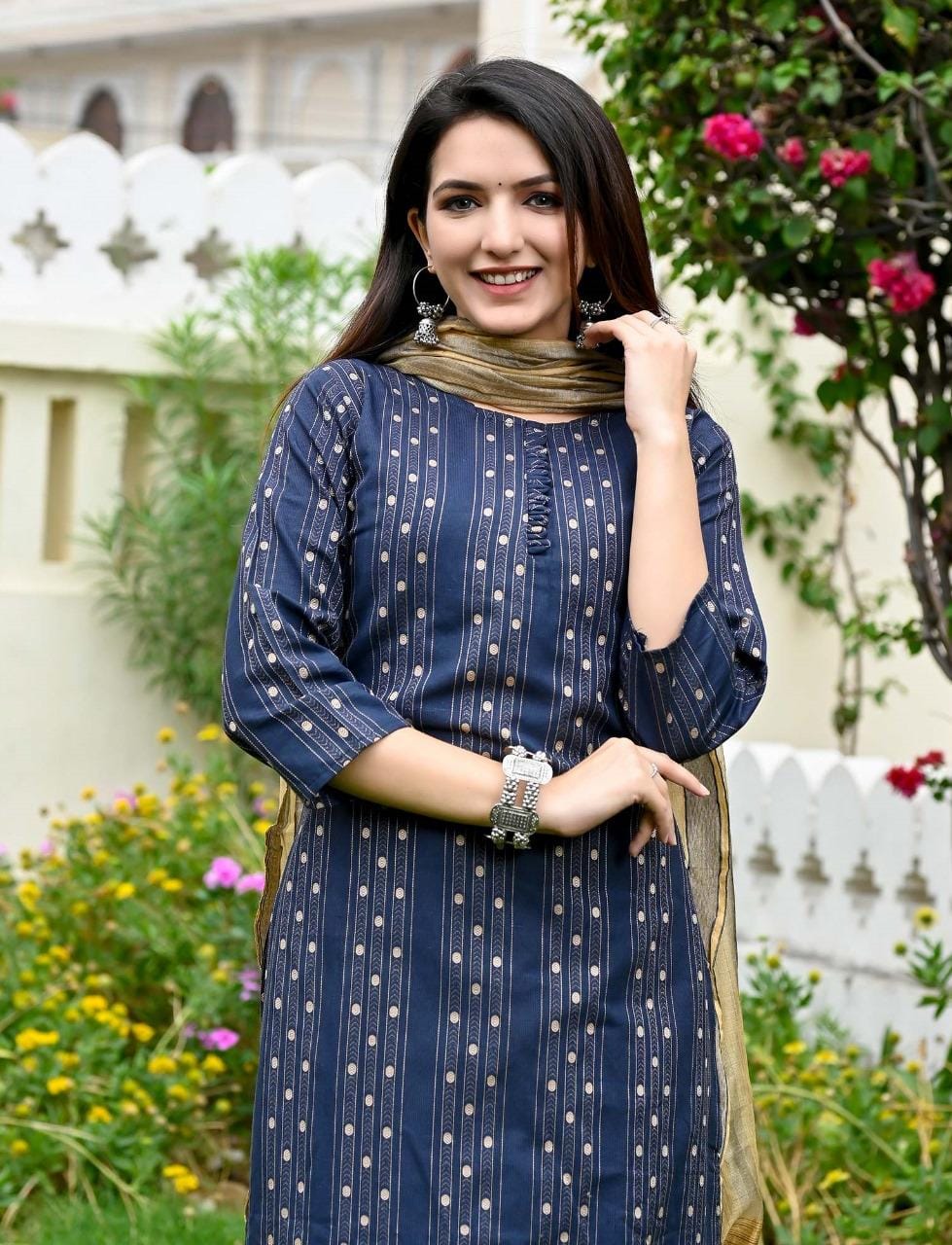 Beautiful Designer Linen Cotton Readymade Salwar Suit