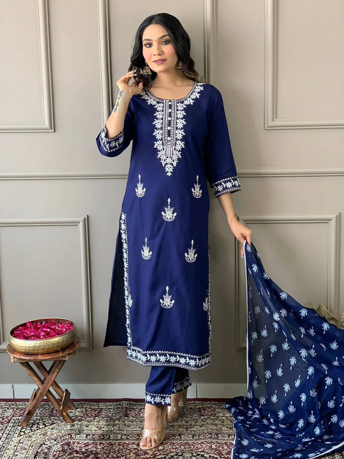 Beautiful Designer Punjabi Pure Reyon Full Stiched Salwar Suit
