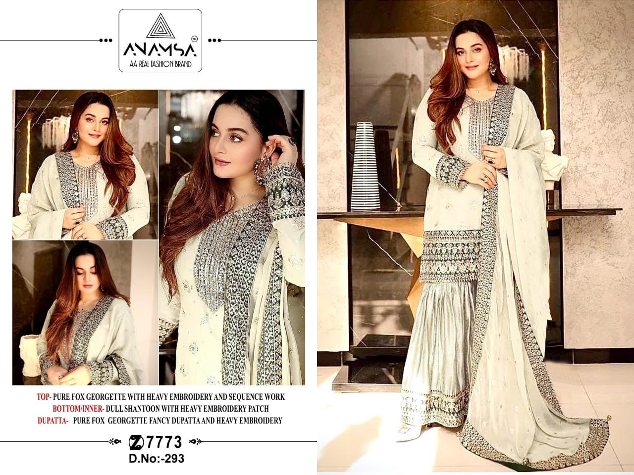 Anamsa 293 Heavy Pure Pakistani Georgette Suit