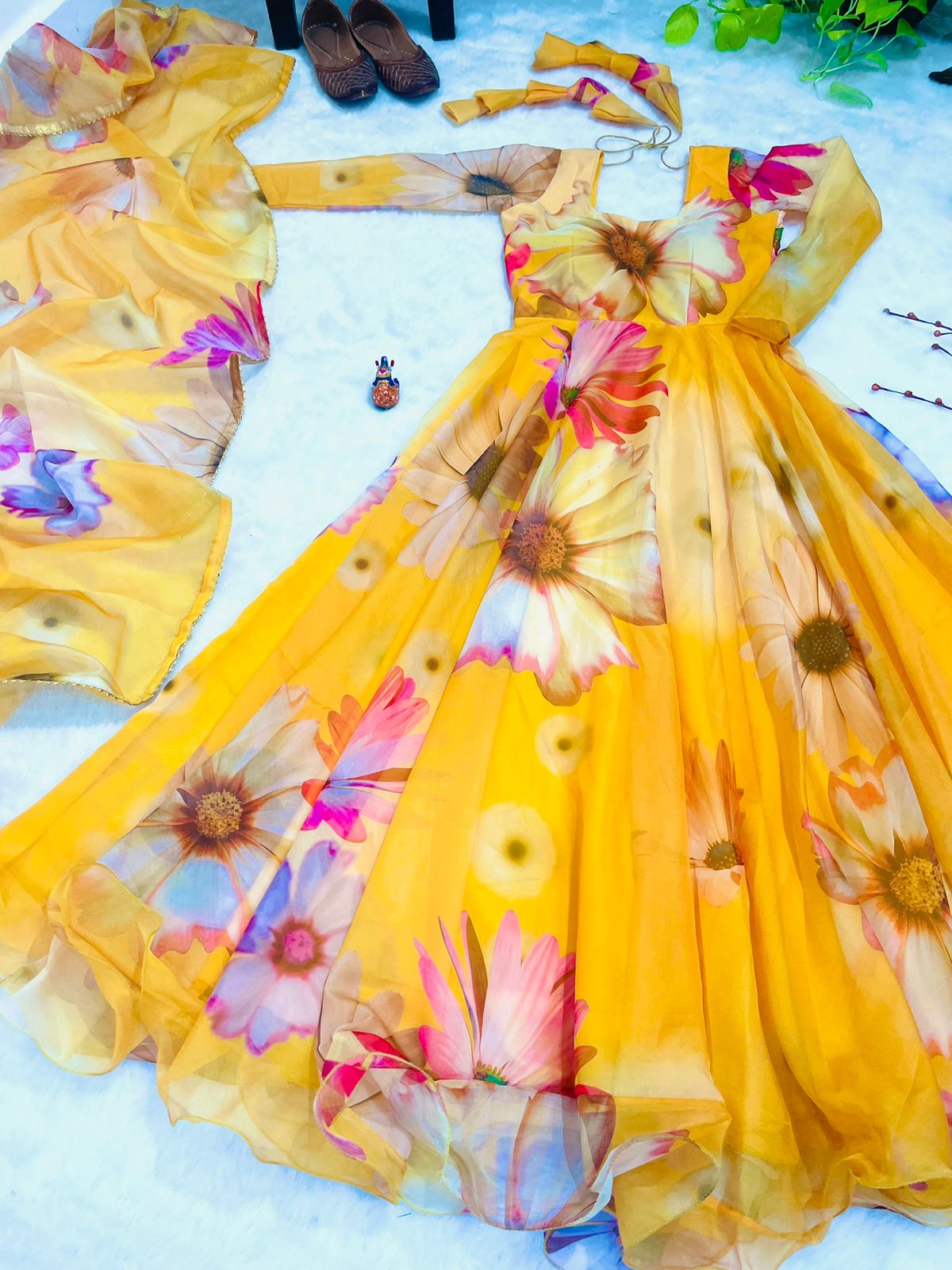 Party Wear Look Organza Taby Silk Gown