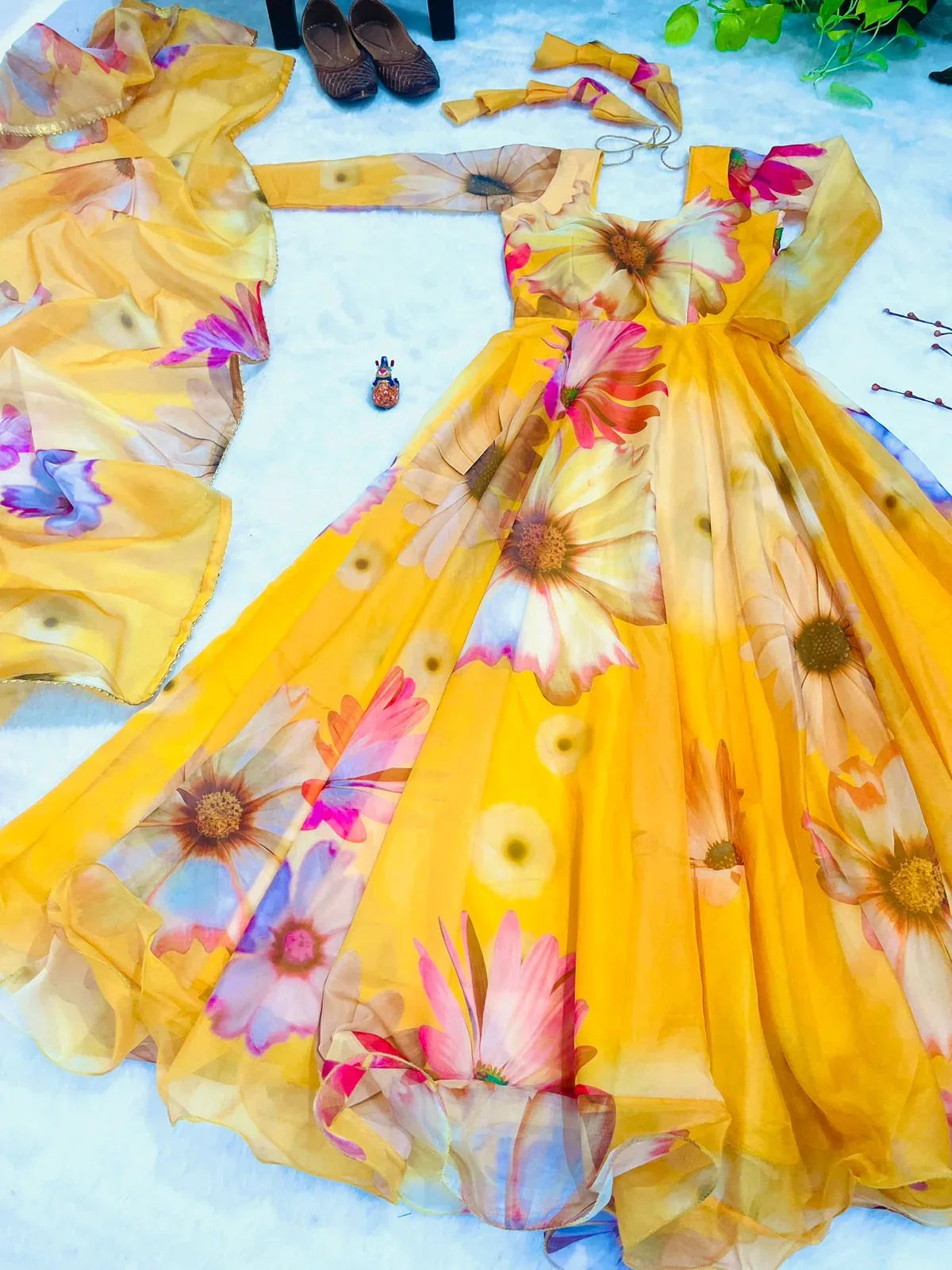 Party Wear Look Organza Taby Silk Gown