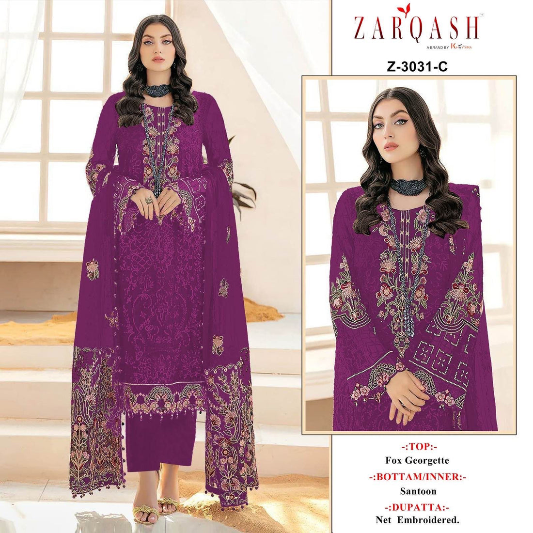 Zarqash Z 3031 B Pakistani Suits