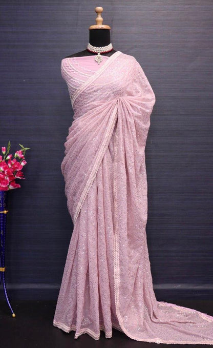 Beautiful Designer Georgette Sequence Saree