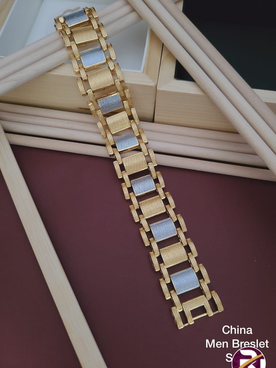 Beautiful Antique Designer Brass High Gold Plated Gents Fancy Bracelet