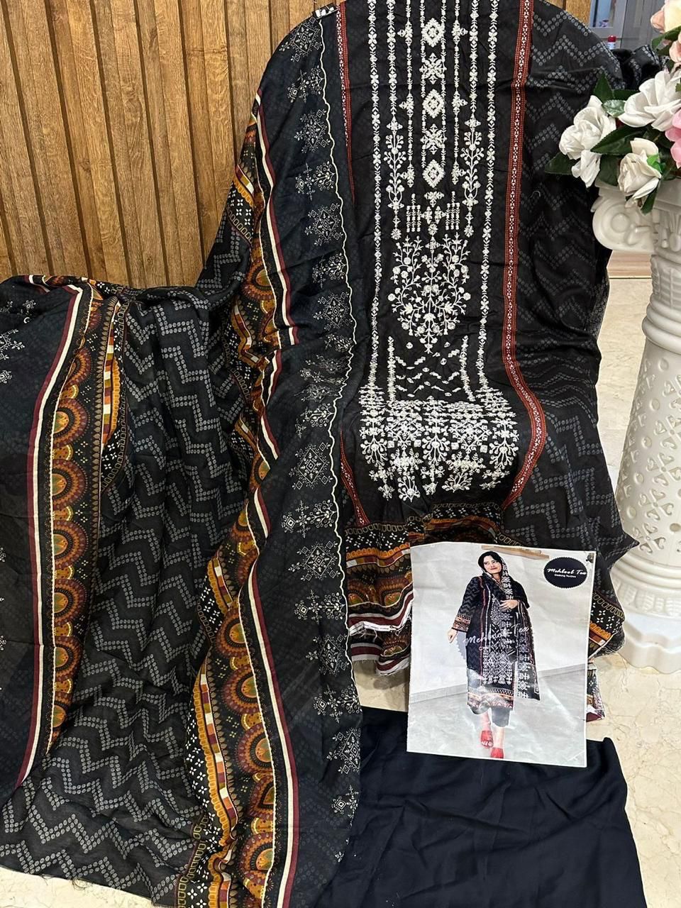 Beautiful Designer Mehboob Tex 1183 A Sahnaz Self Pakistani Suits