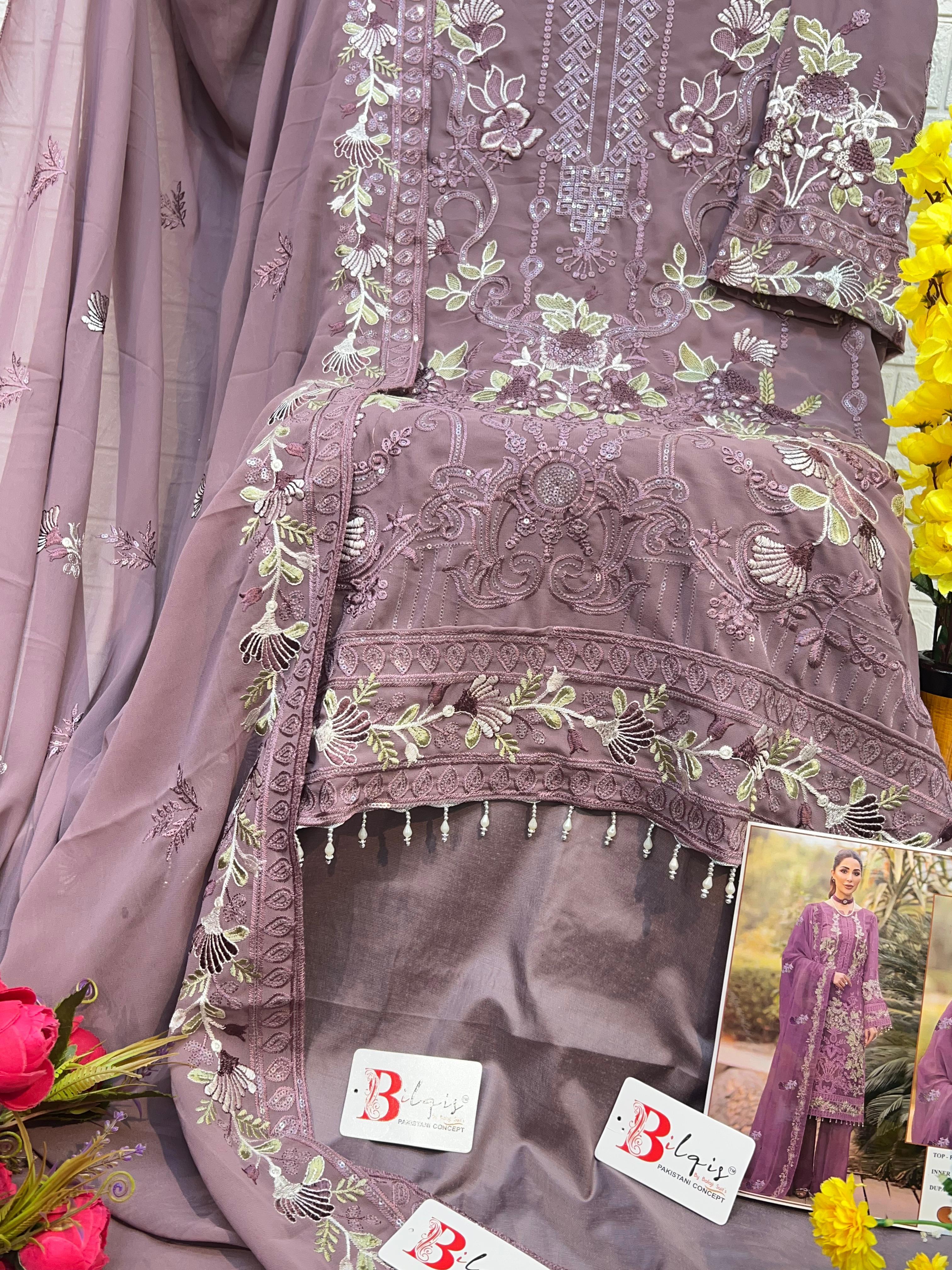 Beautiful Designer Bilqis B 13 Faux Georgette Pakistani Salwar Suits