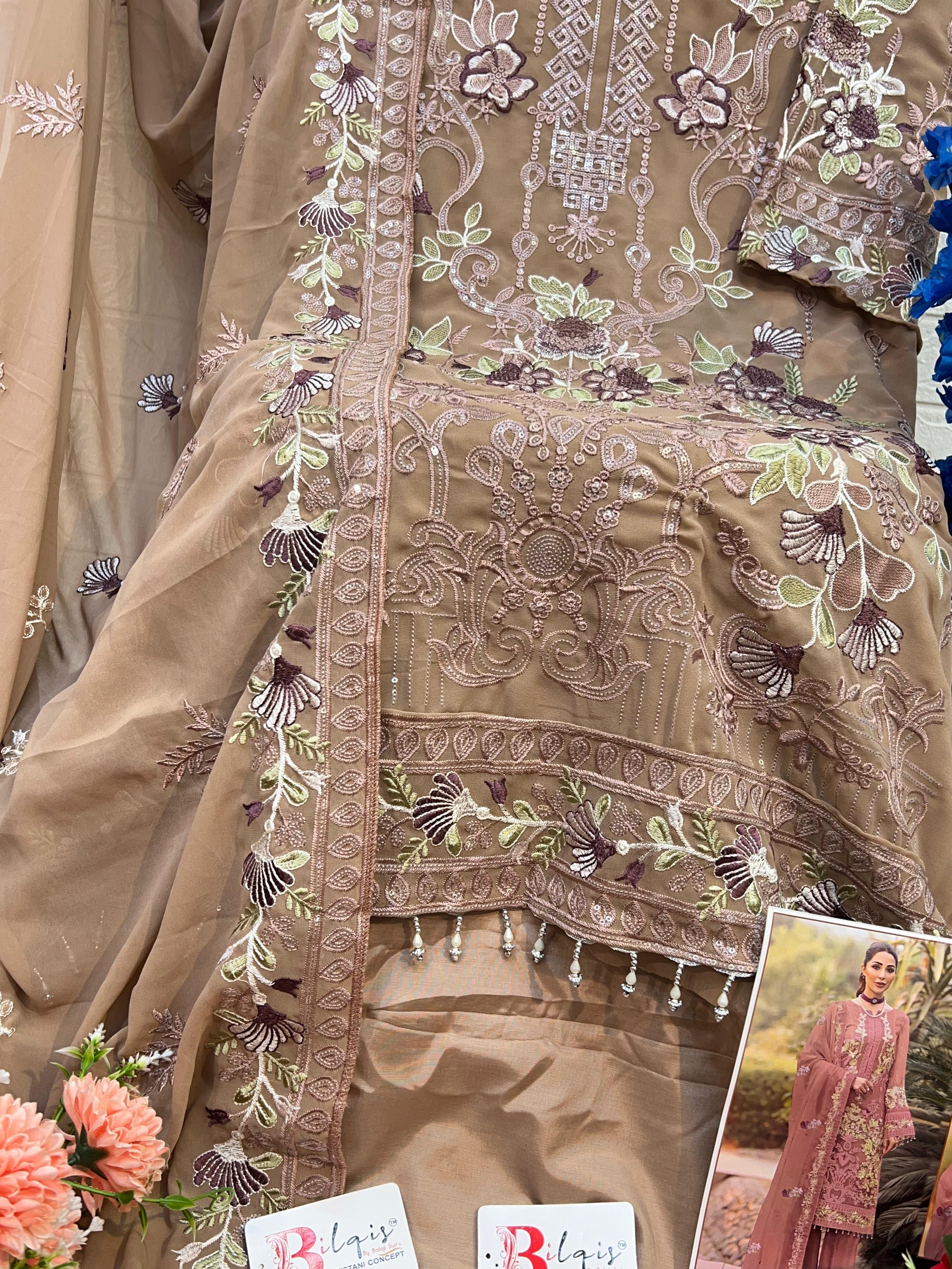 Beautiful Designer Bilqis B 13 Faux Georgette Pakistani Salwar Suits