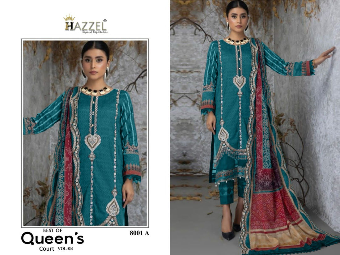 Beautiful Designer Best Of Queens Court Vol 8 Hazzel Cotton Pakistani Salwar Suits