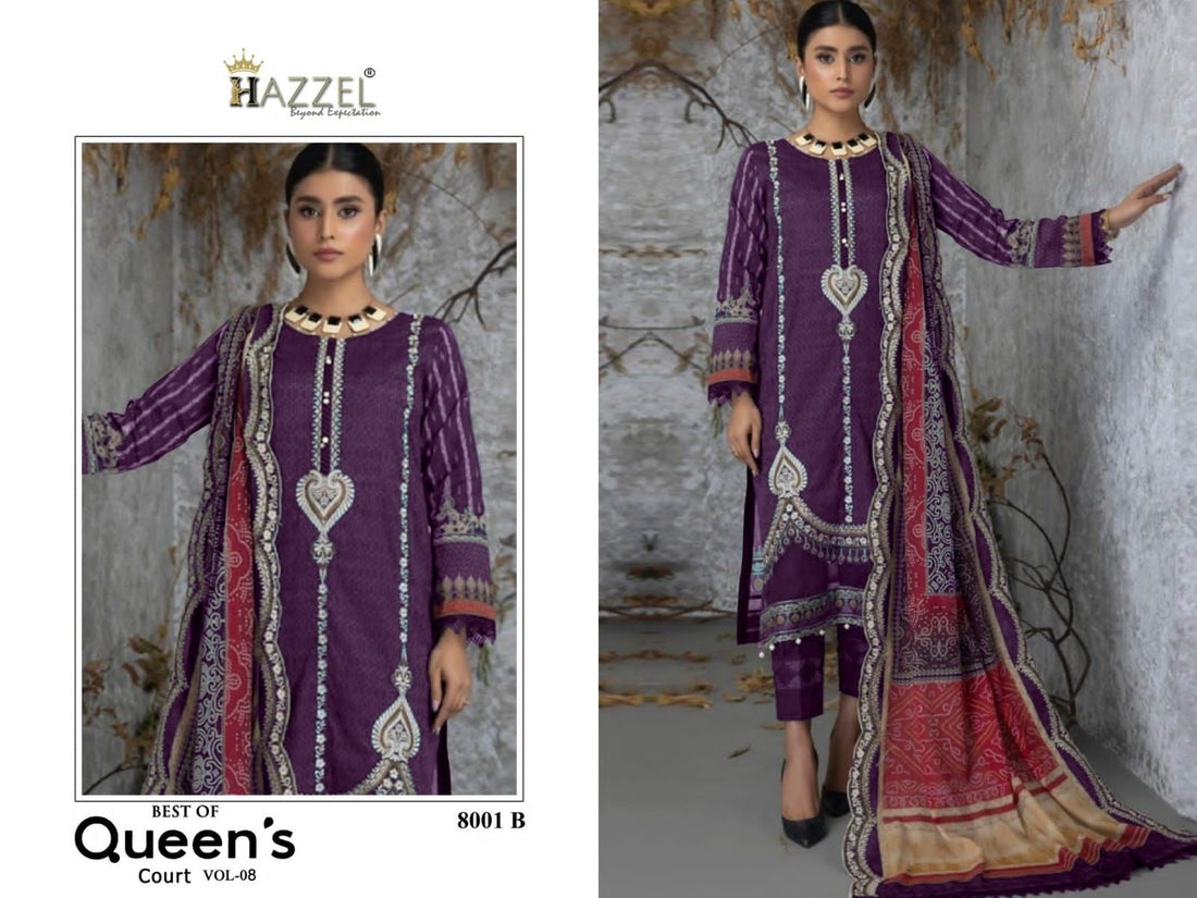 Beautiful Designer Best Of Queens Court Vol 8 Hazzel Cotton Pakistani Salwar Suits