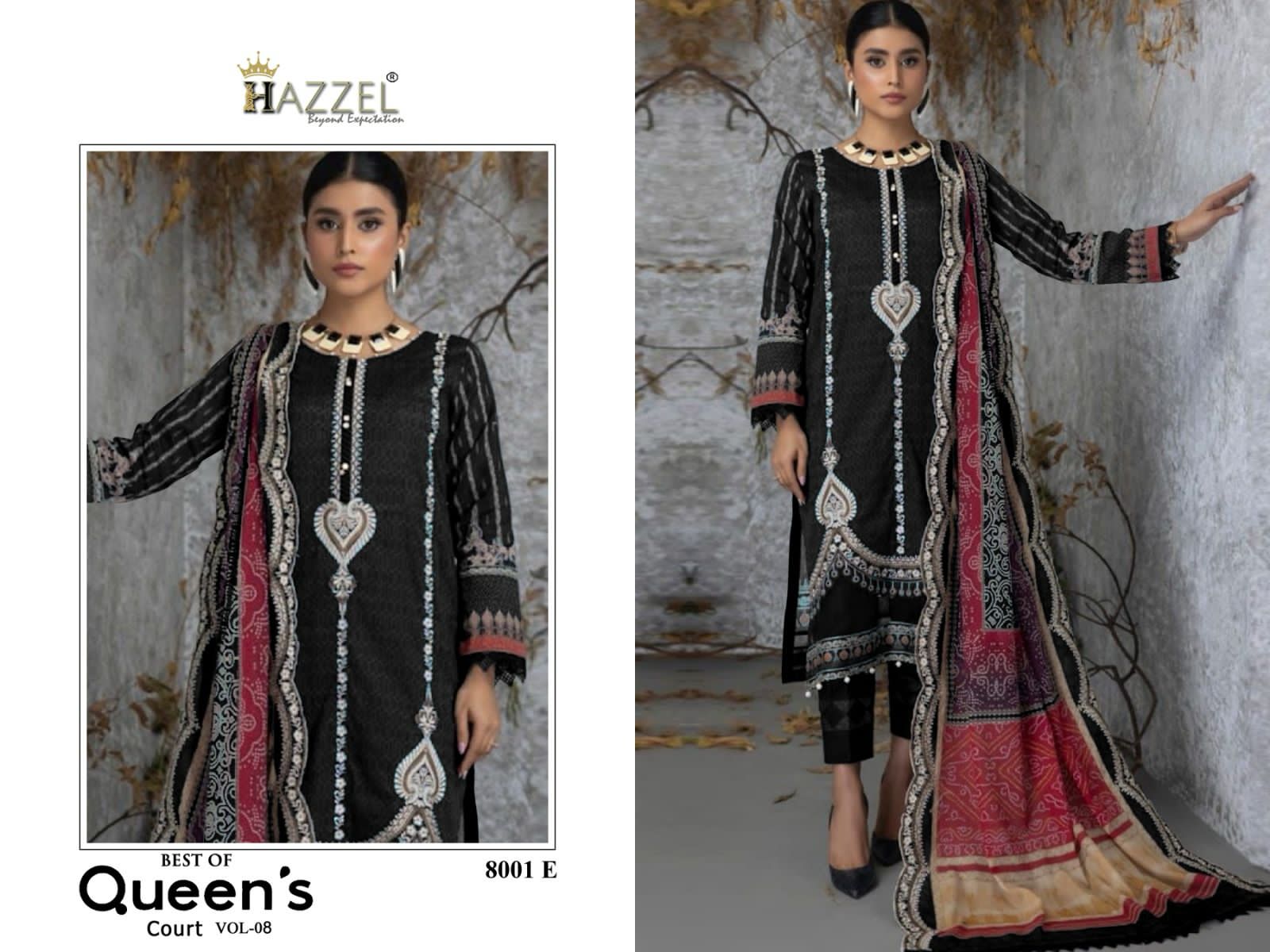 Beautiful Designer Best Of Queens Court Vol 8 Hazzel Cotton Pakistani Salwar Suits