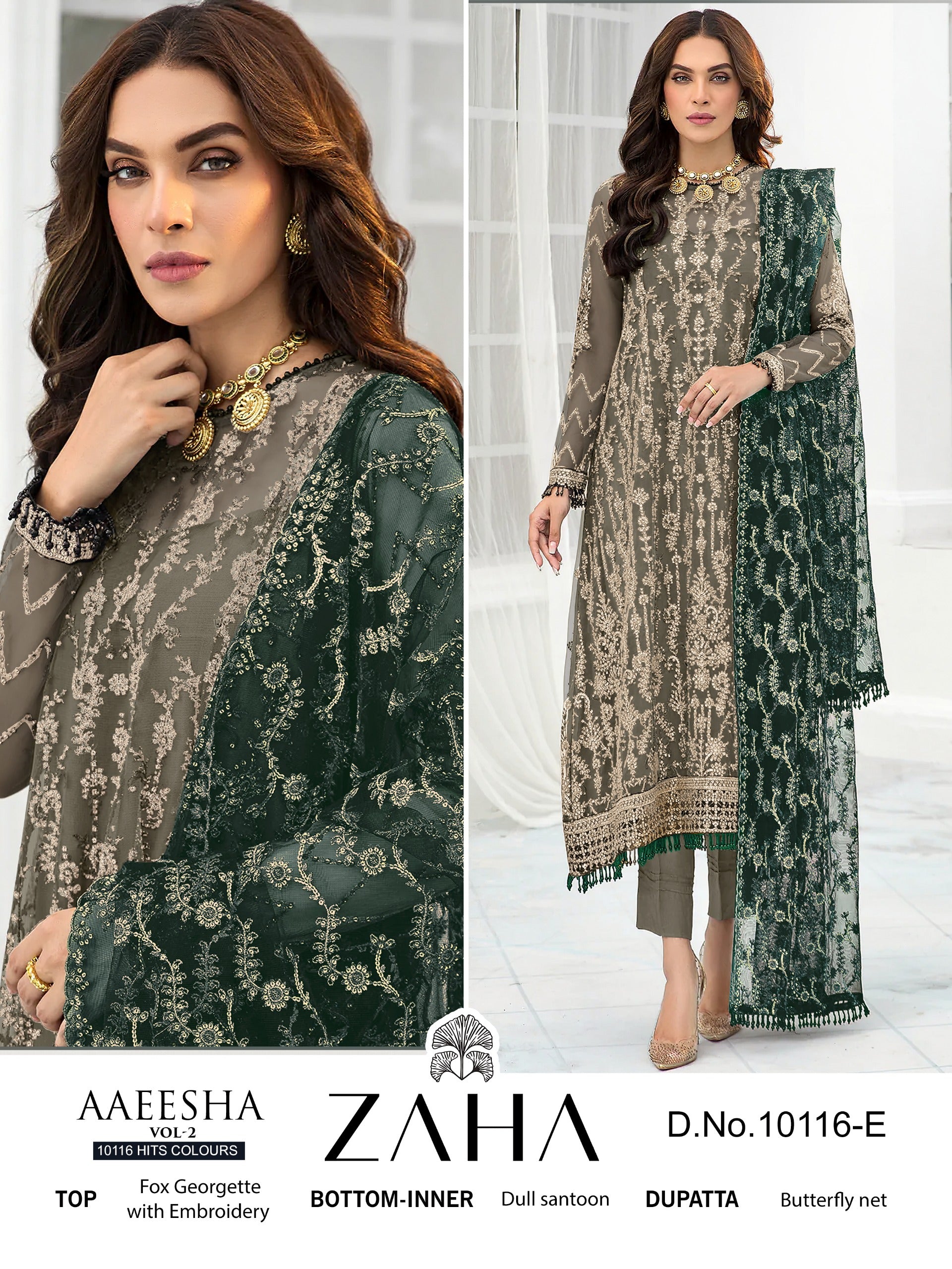 Beautiful Designer Zaha 10116 Aaeesha Vol 2 Salwar Kameez