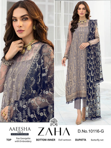 Beautiful Designer Zaha 10116 Aaeesha Vol 2 Salwar Kameez