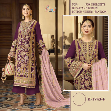 Beautiful Designer Shree Fabs K-1743 Colour Series By Shree Fabs Designer Partywear Pakistani Suit