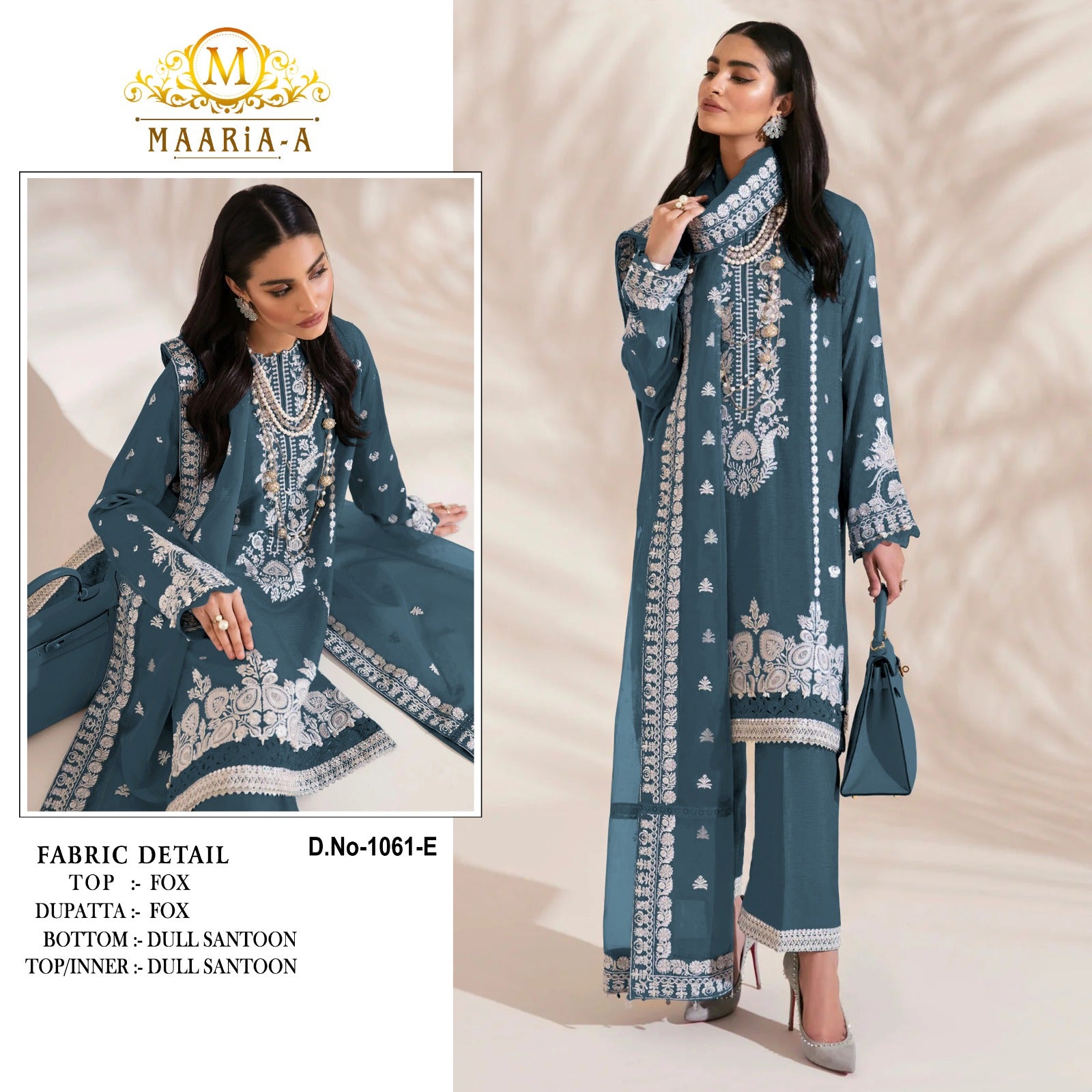 Beautiful Designer Maaria -A 1061 Trending Heavy Faux Georgette Pakistani Suit