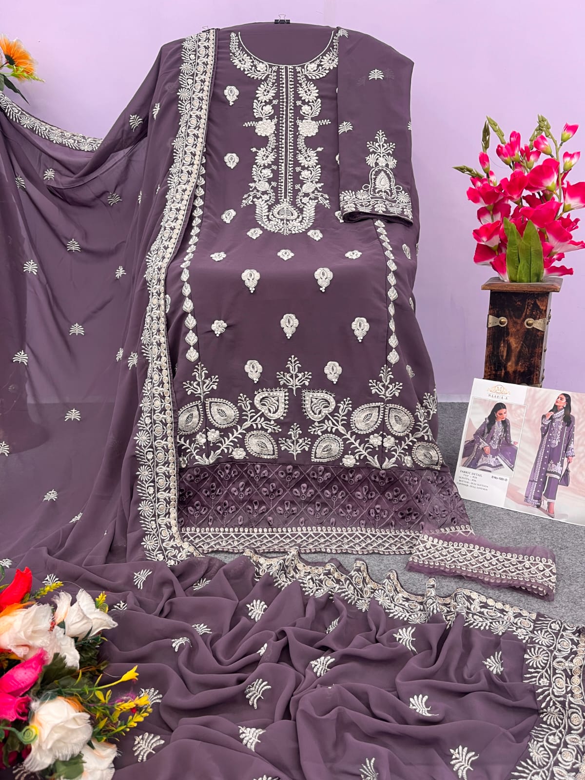 Beautiful Designer Maaria -A 1061 Trending Heavy Faux Georgette Pakistani Suit
