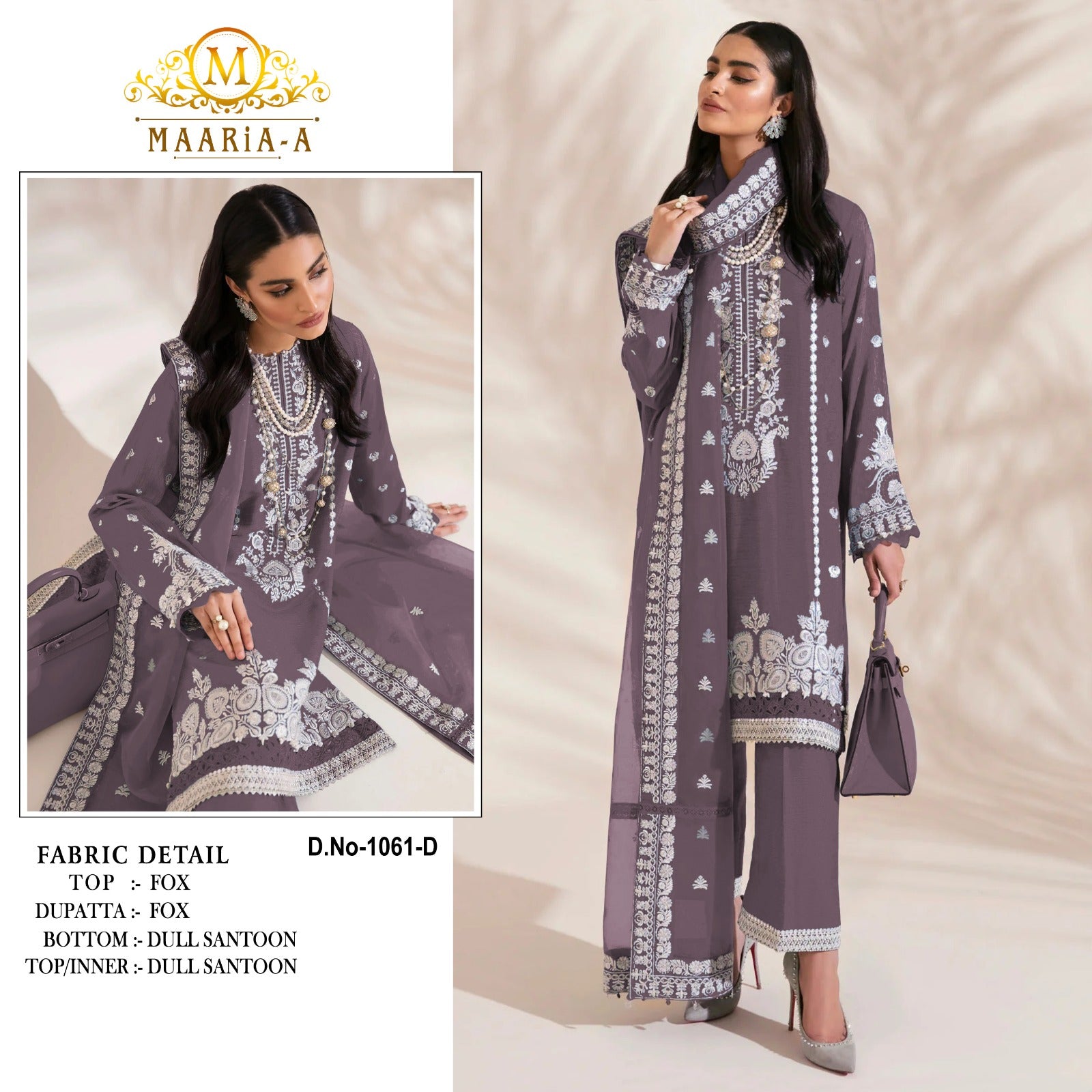 Beautiful Designer Maaria -A 1061 Trending Heavy Faux Georgette Pakistani Suit