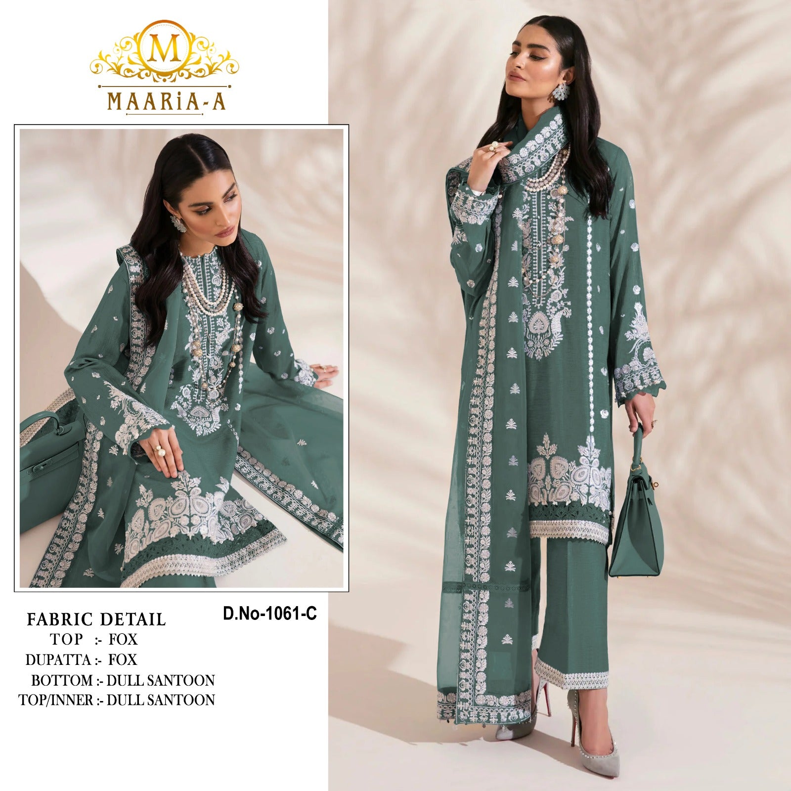 Beautiful Designer Maaria -A 1061 Trending Heavy Faux Georgette Pakistani Suit