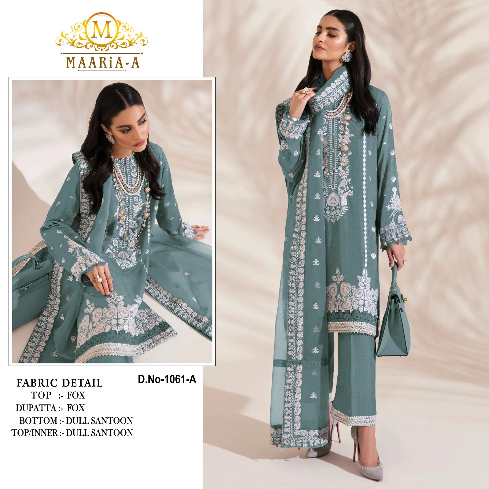 Beautiful Designer Maaria -A 1061 Trending Heavy Faux Georgette Pakistani Suit