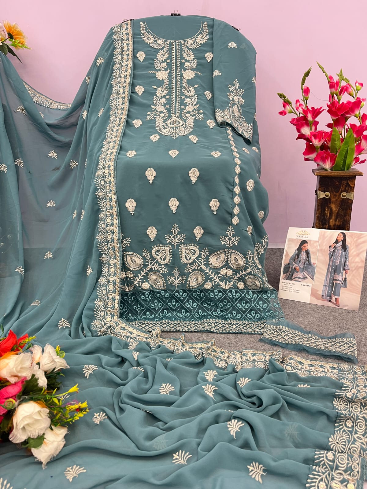 Beautiful Designer Maaria -A 1061 Trending Heavy Faux Georgette Pakistani Suit