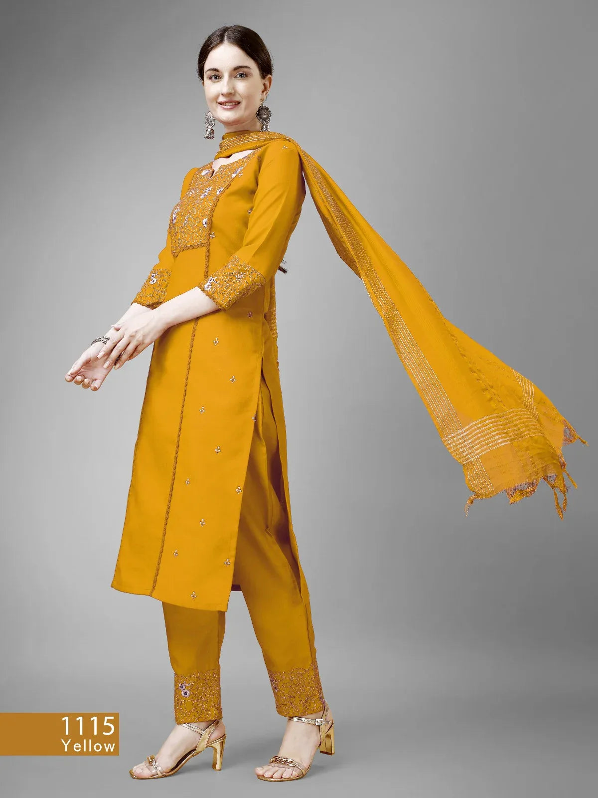 Beautiful Designer Pure Cotton Full Stiched Kurti Pant with Dupatta