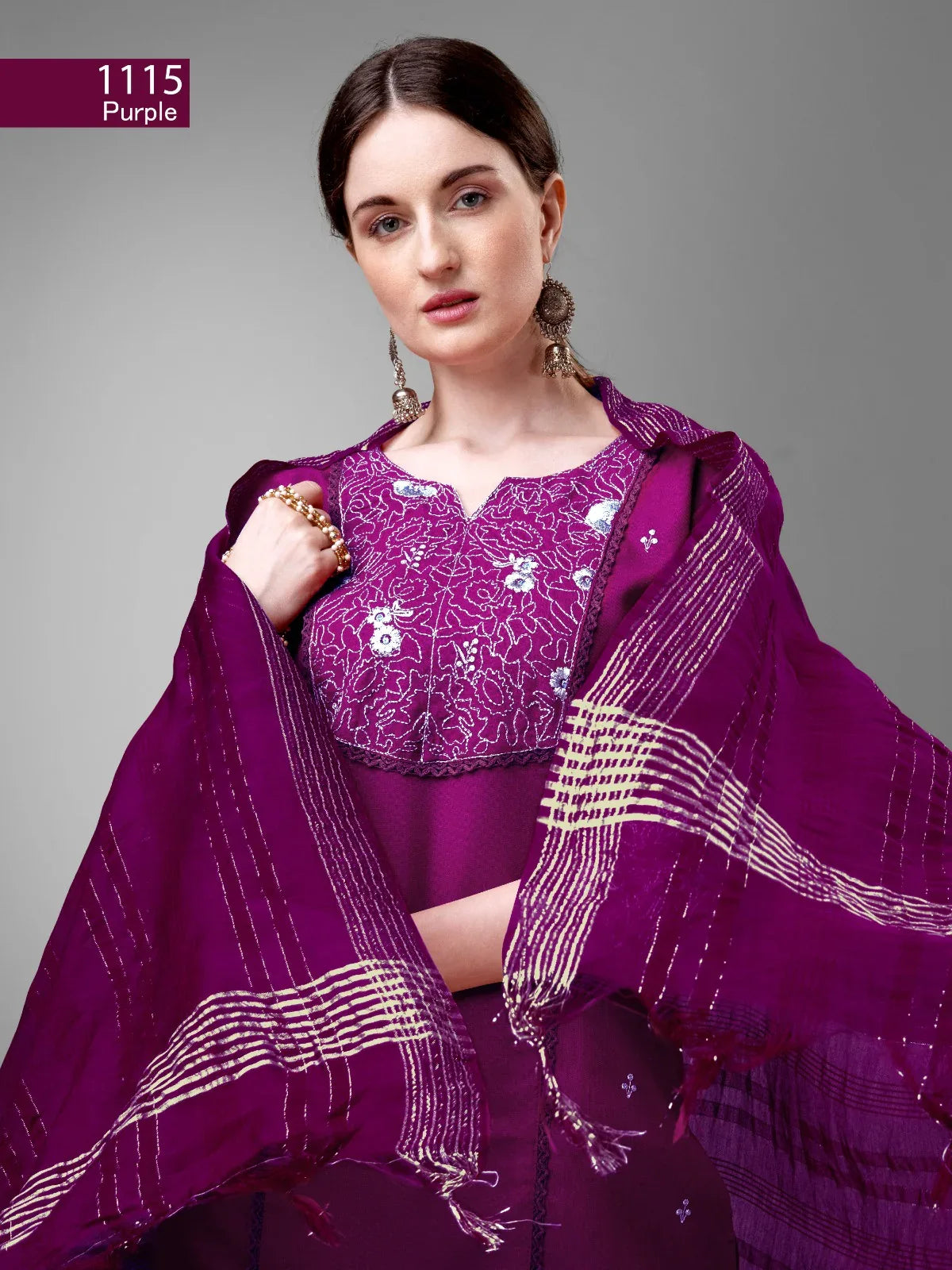 Beautiful Designer Pure Cotton Full Stiched Kurti Pant with Dupatta