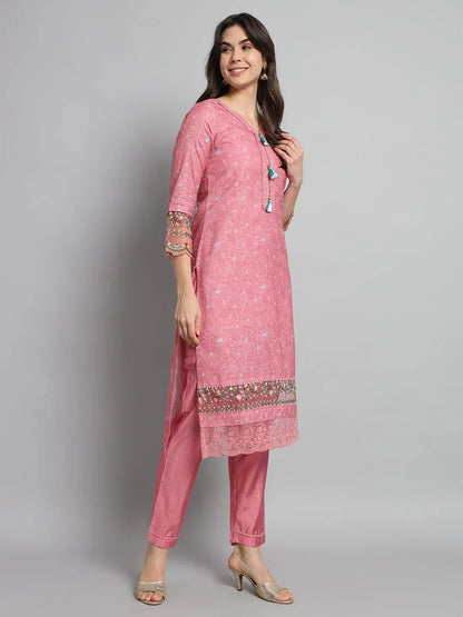 Beautiful Designer Linen Cotton Readymade Salwar Suit