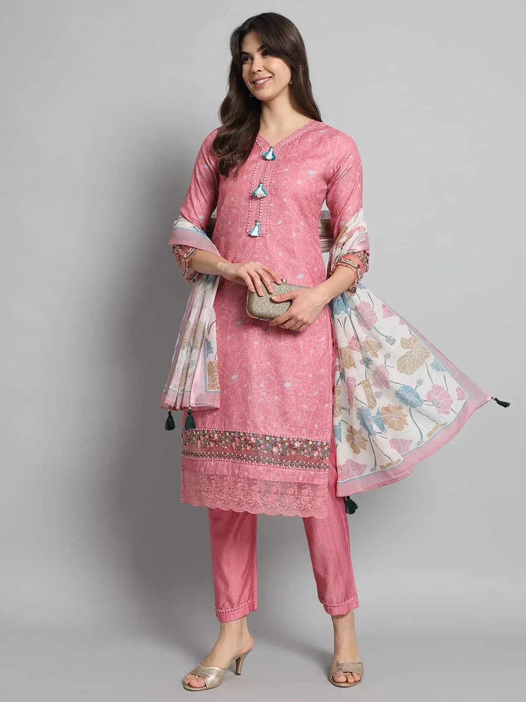 Beautiful Designer Linen Cotton Readymade Salwar Suit
