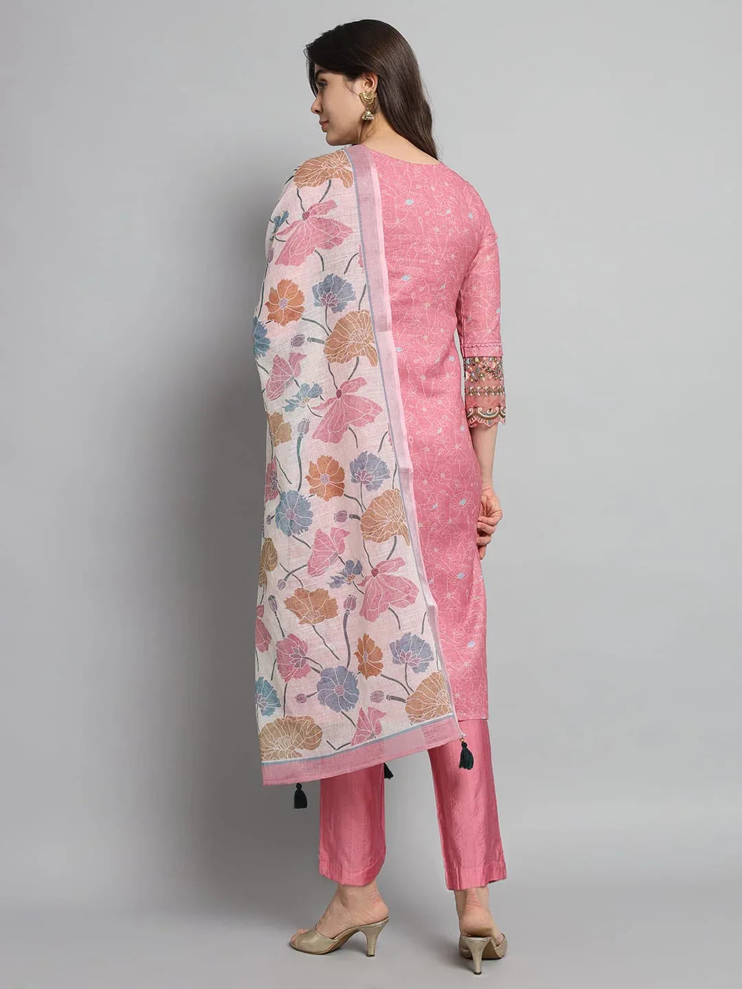 Beautiful Designer Linen Cotton Readymade Salwar Suit