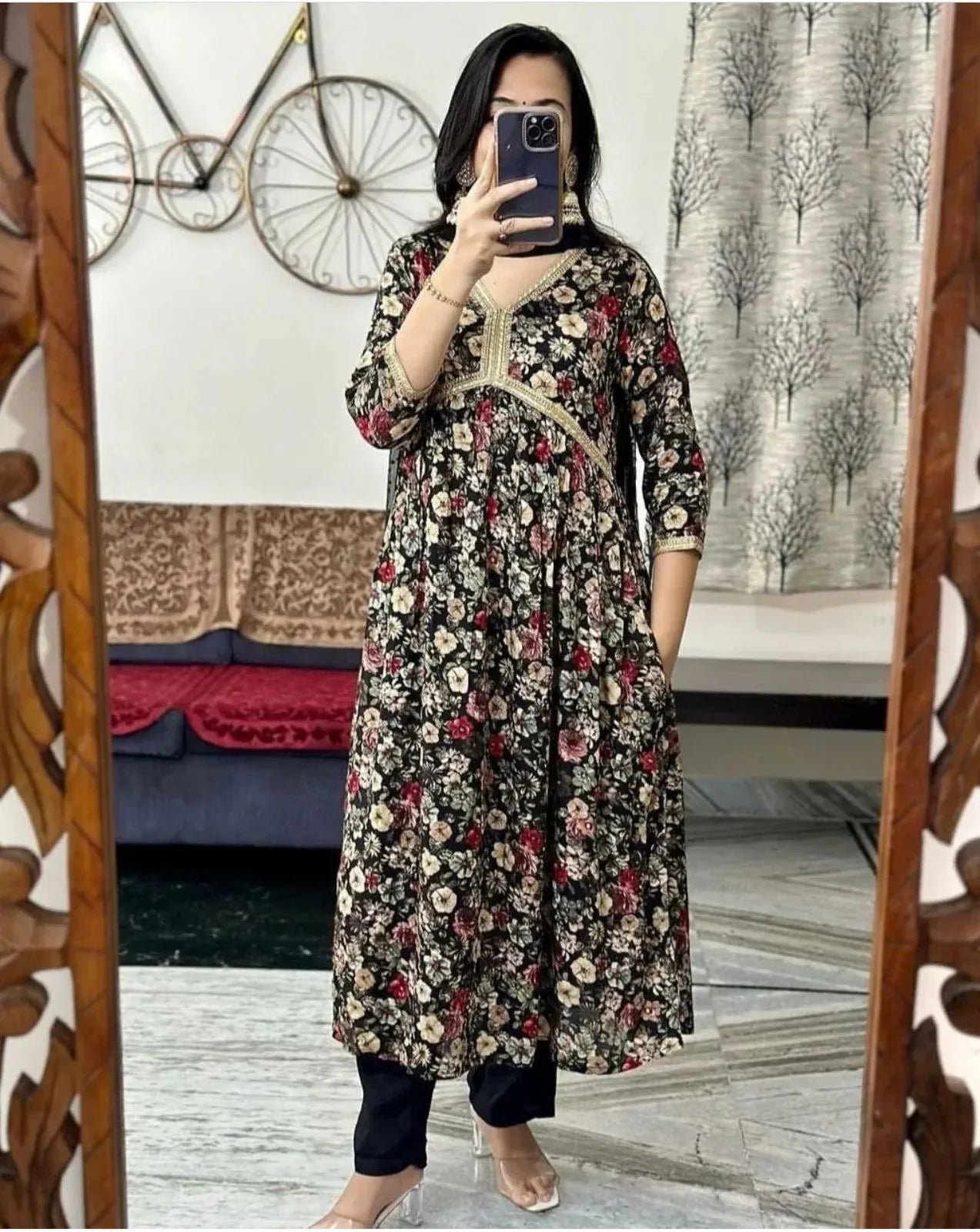 Beautiful Designer Pure Cotton Full Stiched Kurti Pant with Dupatta