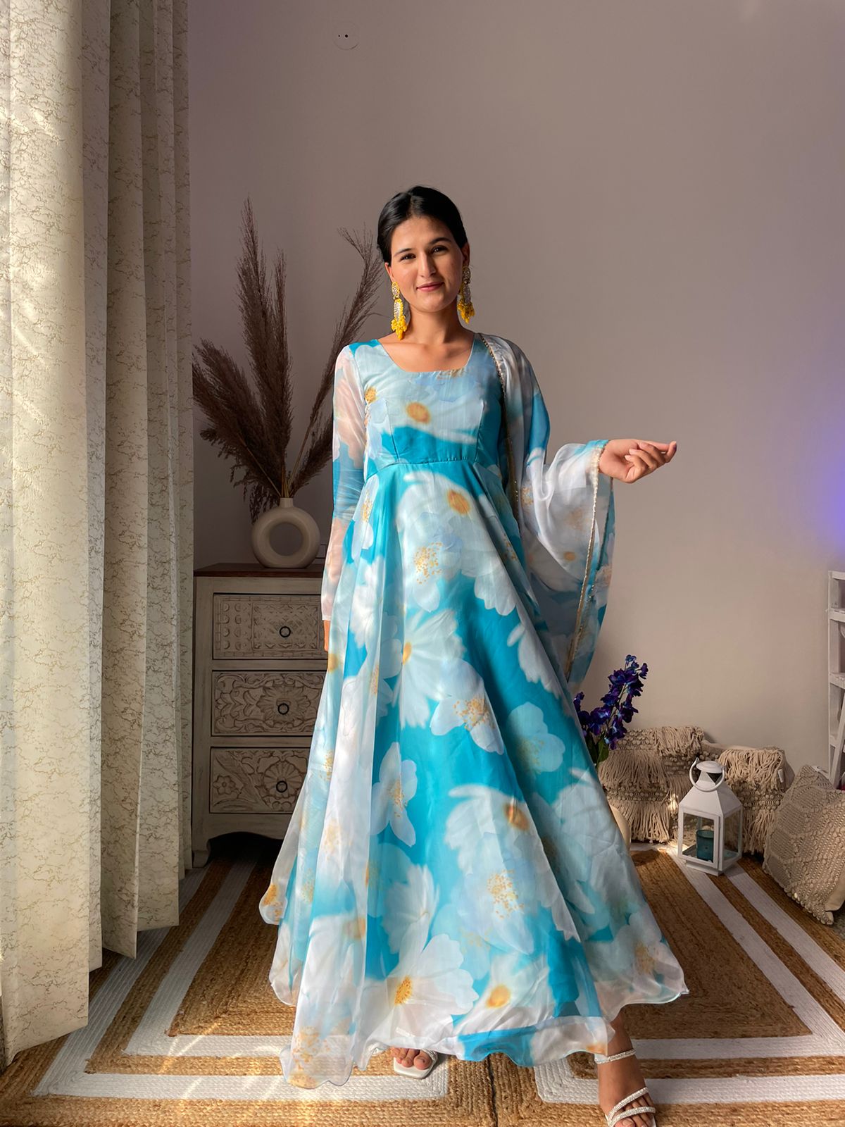 Party Wear Look Organza Taby Silk Gown