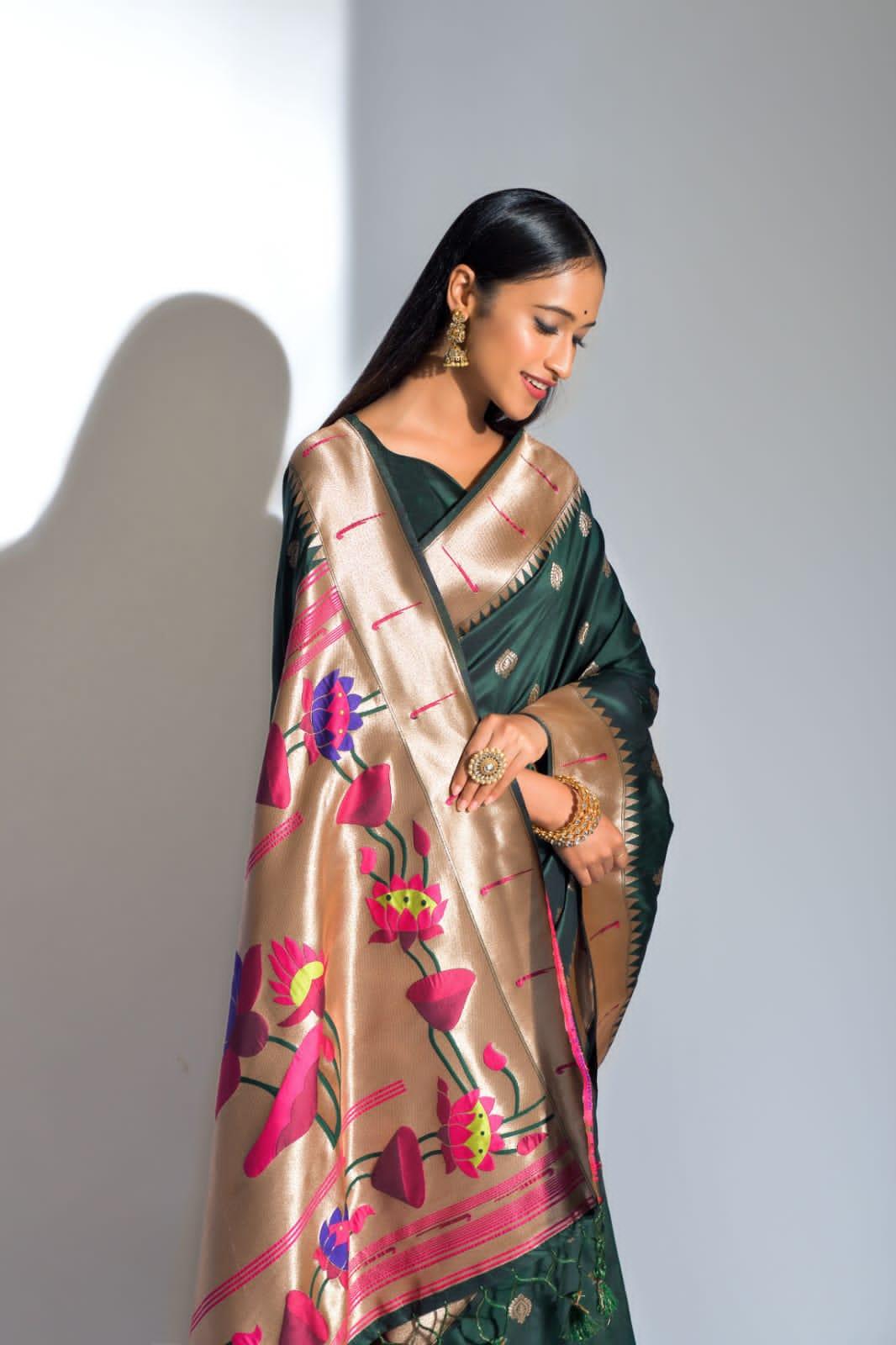 Beautiful Designer Banarasi Soft Silk Paithani Saree