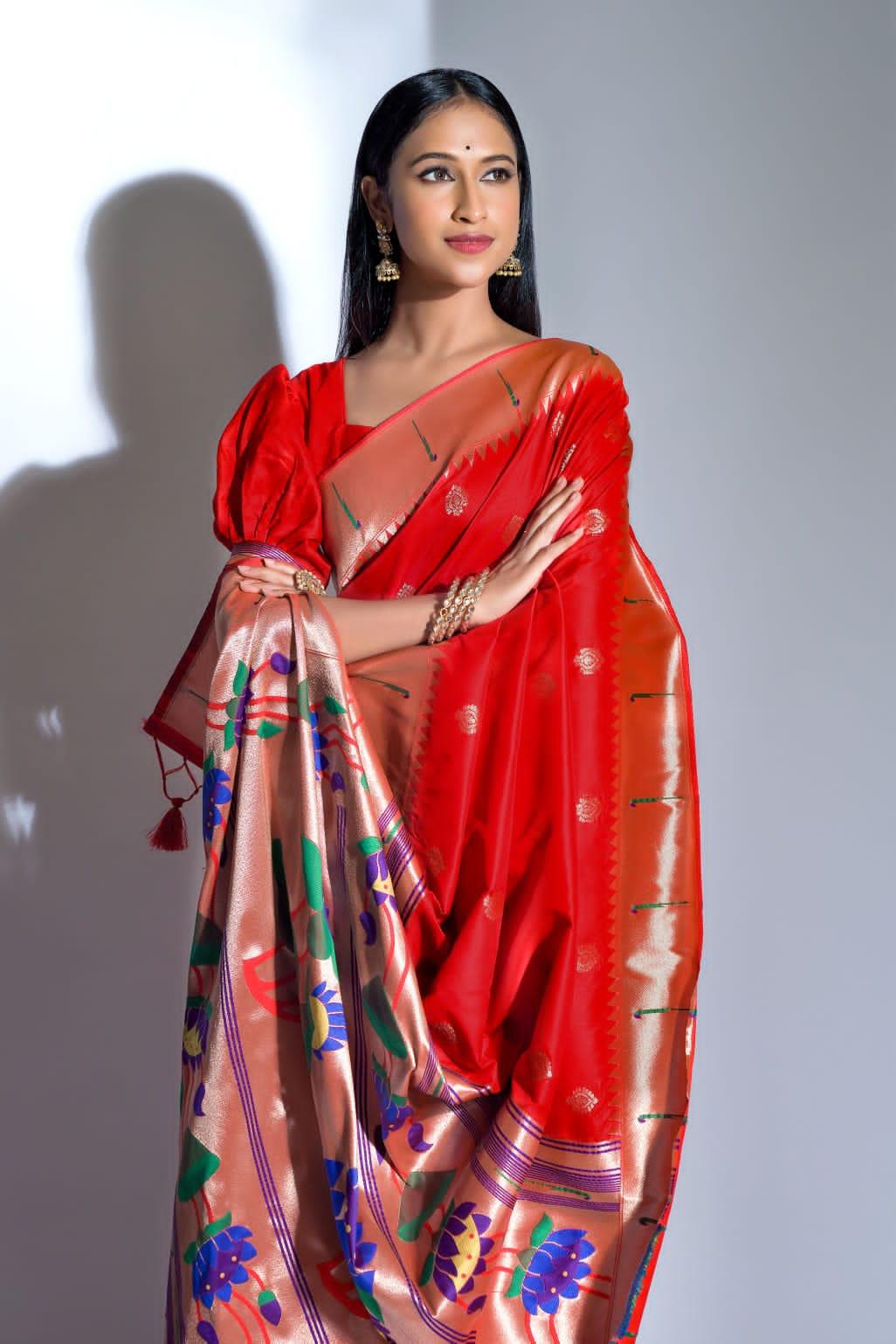 Beautiful Designer Banarasi Soft Silk Paithani Saree