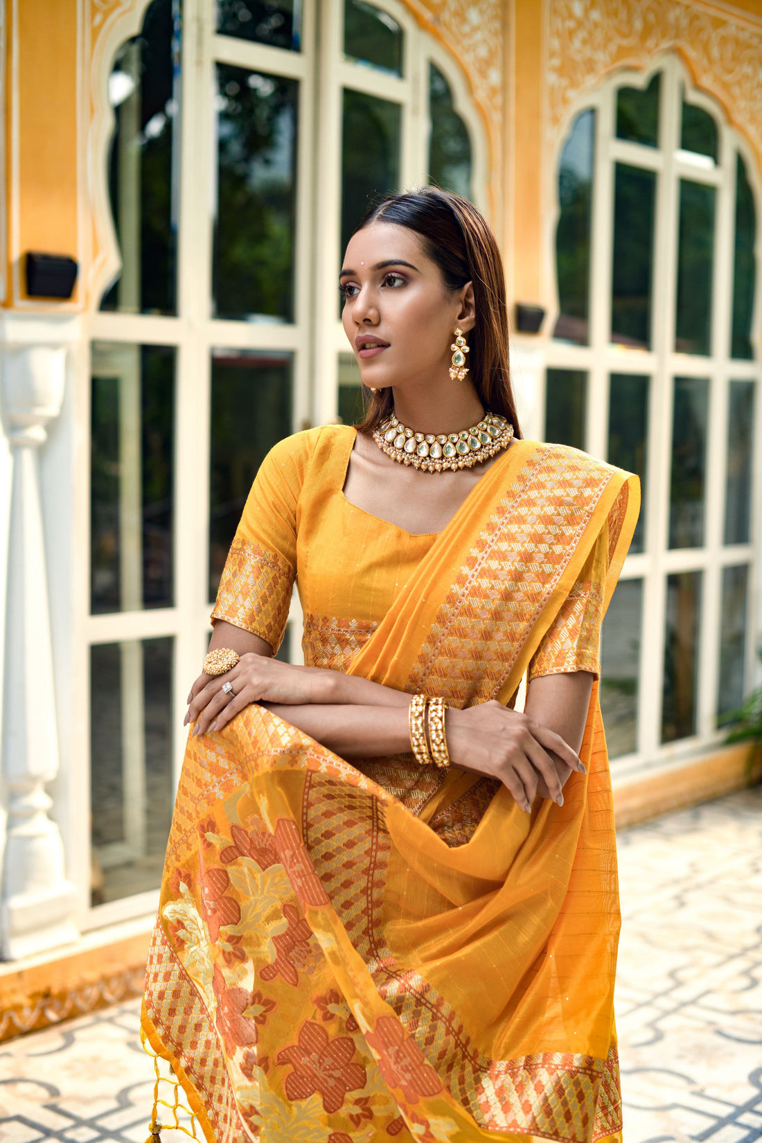 Beautiful Designer Premium Linen Silk Saree