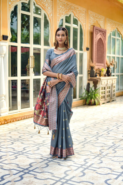 Beautiful Designer Premium Linen Silk Saree