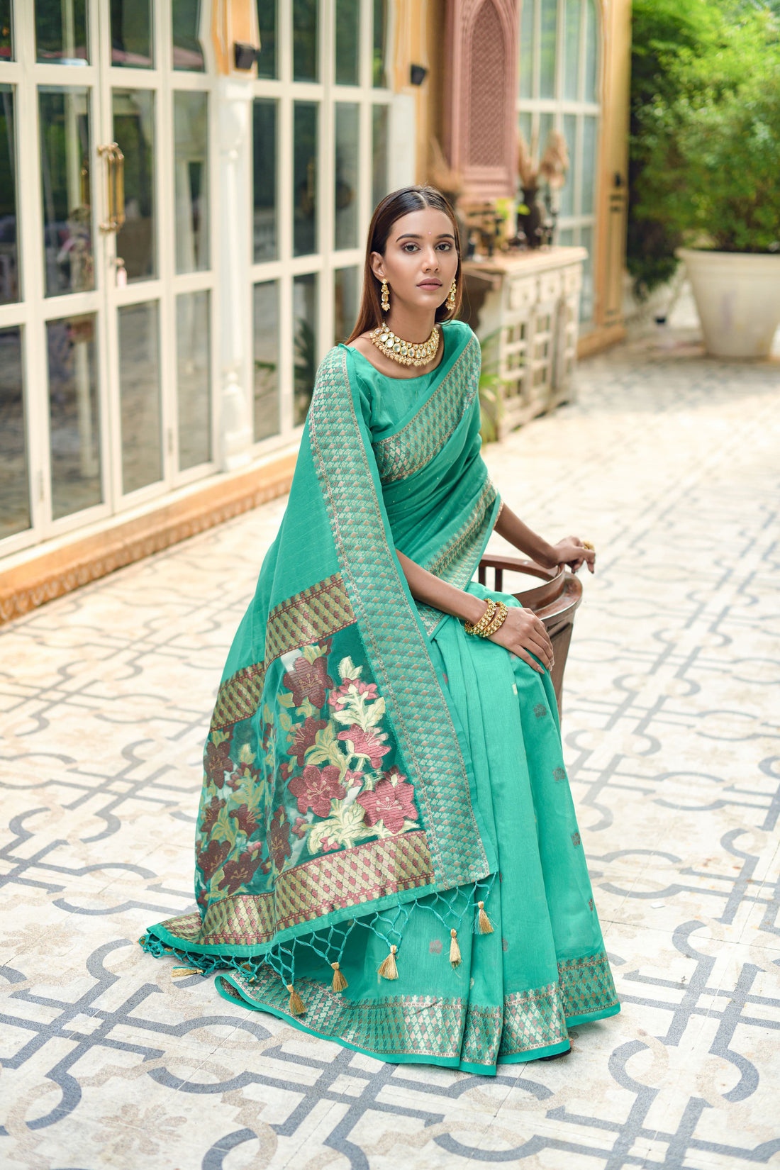 Beautiful Designer Premium Linen Silk Saree