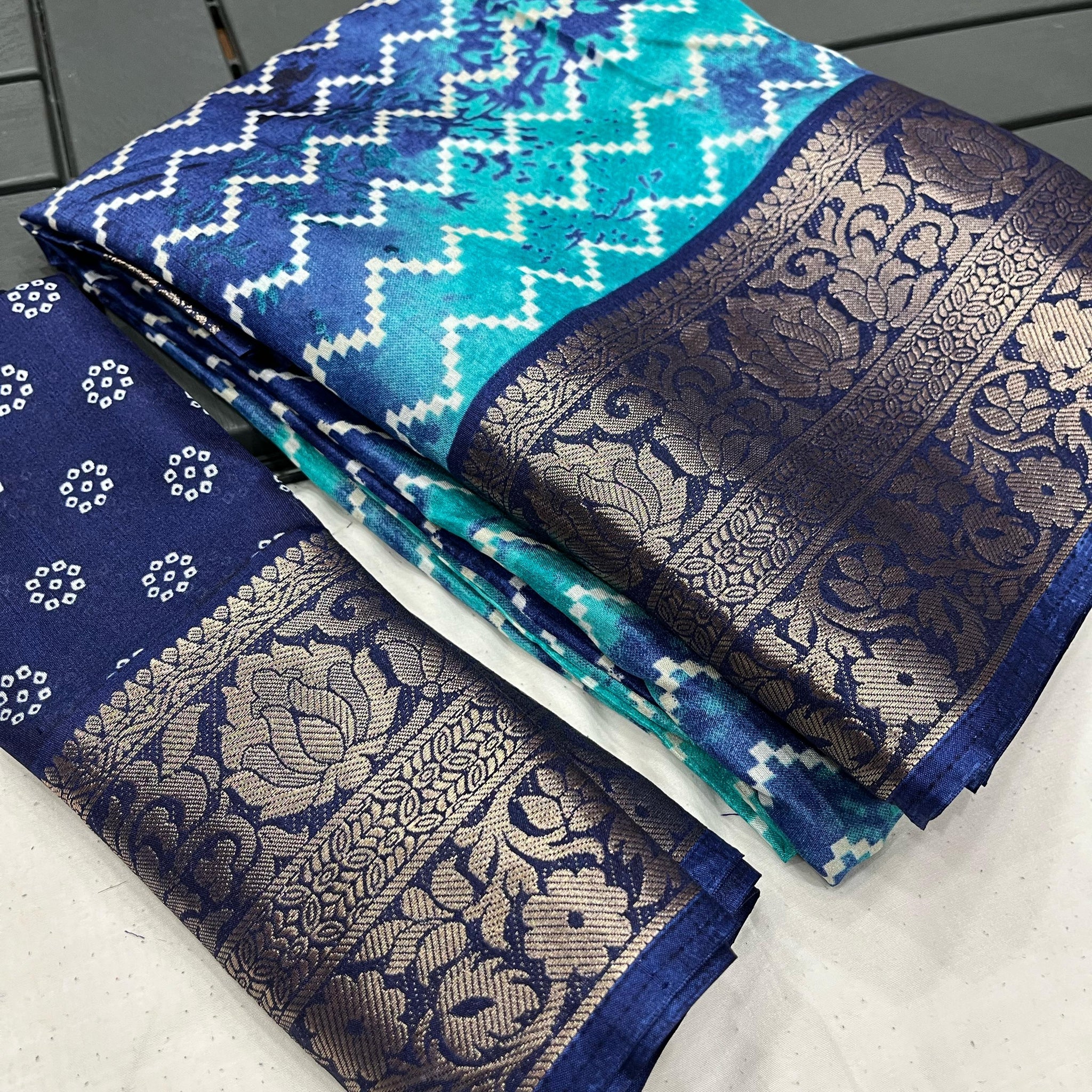 Beautiful Designer Pure Dola Silk Flower Print Saree
