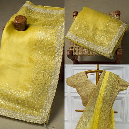 Beautiful Designer Chinon Sequence Saree