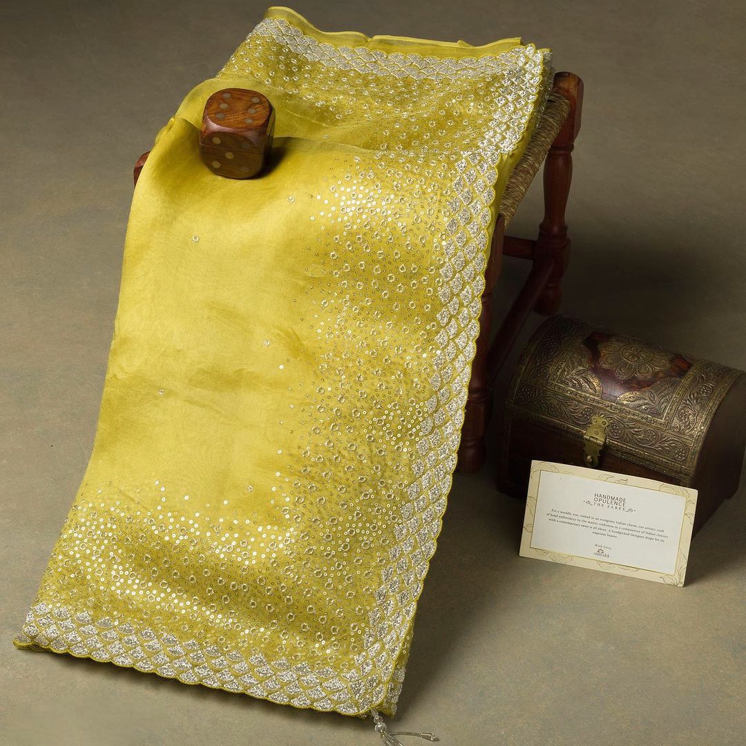 Beautiful Designer Chinon Sequence Saree