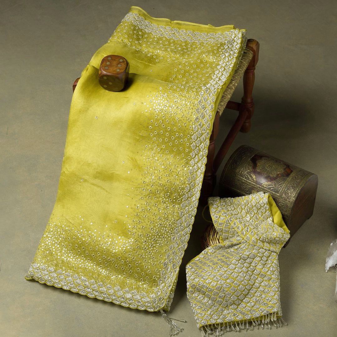 Beautiful Designer Chinon Sequence Saree