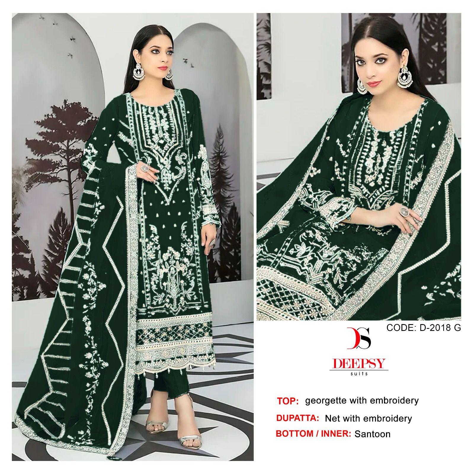 Beautiful Designer Deepsy D 2018 Colors Vol 2 Pakistani Style Georgette Suit
